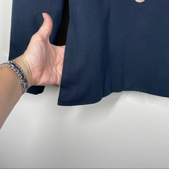 Derek Lam 10 Crosby Double Breasted Stretch Cotton Twill Jacket in Navy 6 - Picture 8 of 12